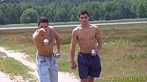 Rudy and Maxim in a summer scene