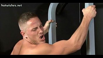 Sexy gay taking a cock in his ass in the gym
