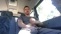 hot guy jerk off in the back of his car