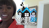 PropertySex - Bela agente imobiliária negra sexo interracial com comprador