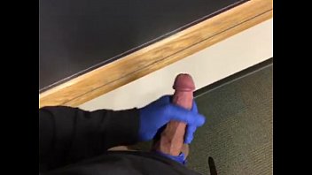 Jerk my big hard throbbing cock in classroom and blow cumshot on chalk board