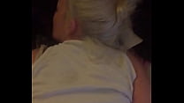My wife with her new blonde hair from behind