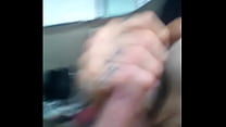 Hard dick outside in car jerk with cock ring