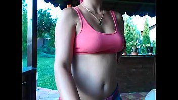 Teen strip outdoor and camel toe