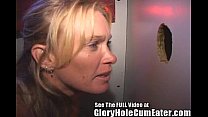 Hot MILF Takes All Cummers Bareback Style In The Gloryhole
