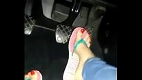 candid teen pedal pumping with flip flops chinelos