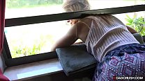 Stepdaughter is stuck in the window it is time to fuck her