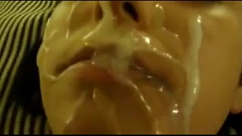 Sweet young broad gets this dude's hot cum on her face while