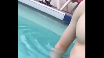 cumming in the pool