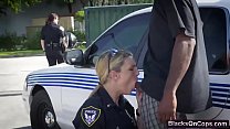 Lesbian police officers turning the situation into arousing one