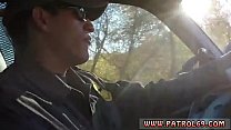 Black police woman Nasty border patrool surveys pretty dark haired