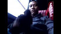 gay indonesian jerking outdoor on bus