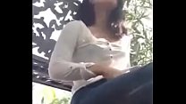 Girl strips naked in the park and masturbates