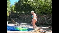 Great outdoor fucking by the pool
