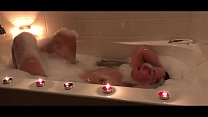 Teen Catherine Grey takes bubble bath