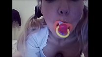 Chantal, you're too grown up for a pacifier and diaper!