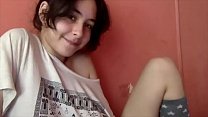 teen playing with her big natural tits on cam