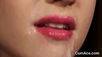 Unusual bombshell gets cumshot on her face swallowing all the semen