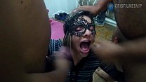 Cristina Almeida in her first gangbang with 4 bbc, rolled anal, dp, drank milk. All in front of her cuckold