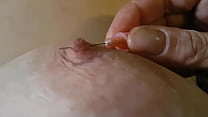 Pushing a needle through my nipple