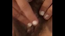 Slutty Milf Rubbing Her Hairy Pussy While Boyfriend Is Filming