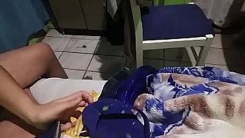 Swallowing all the baba and the fucking Havaianas Brasil slipper from a friend of mine