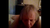 Granny sucking cock to get off