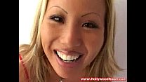 Blond asian bitch gets eye cumshot
