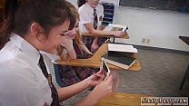 BFFS - Tiny teen ass rim and two brunette one guy xxx After Detention