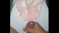 Borrowing sister-in-law's pink panties to masturbate