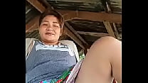Thai aunty flashing outdoor