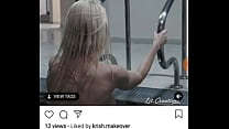 Nipslip des Models während eines Skinny Dip Videos in London | dicke titten & schwestern dünn gleichzeitig eintauchen | celeb oops ohne bh und höschen | Instagram