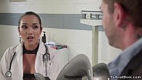 Gorgeous shemale doctor anal fucks guy