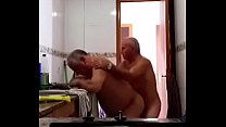grandpa crown and friend fucking in the kitchen