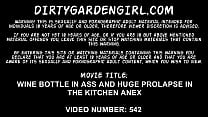 bottle in ass and huge prolapse in the kitchen anex Dirtygardengirl