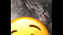 Playing in my fat wet black pussy