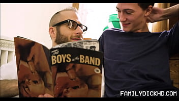 FamilyDickHD.com - Skinny Twink Step Son Fucked By Step Dad After Finding His Stash Of Gay Porn - Kurt Niles, Joel Someone
