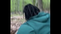 Teen ebony 18 fuck with the white boy  In woods