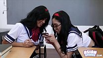 Lucky Teacher Fucking Two Cute Asians: AsianSpanks.com