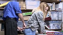 Blonde shoplifter rammed by LP officer