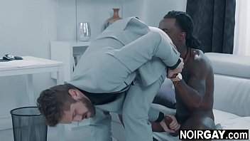 Black gay eating his married boss's ass - interracial gay sex