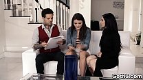 Get ready for an epic threesome fuck fest with hot babe Adria Rae and Joanna Angel as they shared with a huge cock and got pounded on a couch.