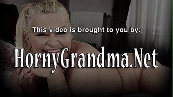 Sucking old lady gets mouth spermed