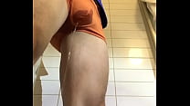 Pftish- peeing in my orange underwear