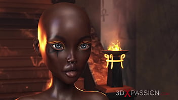 Sexo no antigo Egito! Anúbis fode um jovem escravo egípcio em seu templo
