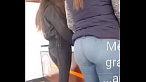My girlfriend asks me to record her while she is served in a pizzeria and comes closer to see her beautiful buttocks