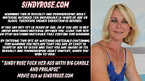 Sindy Rose fuck her ass with big candle and prolapse