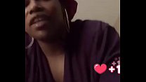 Beautiful black girl showing her big breast and shaved pussy before getting banned on Bigo