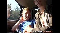 Picked up twinks drive around while having rough threesome
