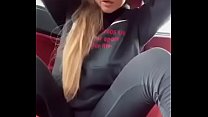 Hot, Perfect, Blonde uses dildo to make her gorgeous pussy squirt in car during Covid-19 Quarantine